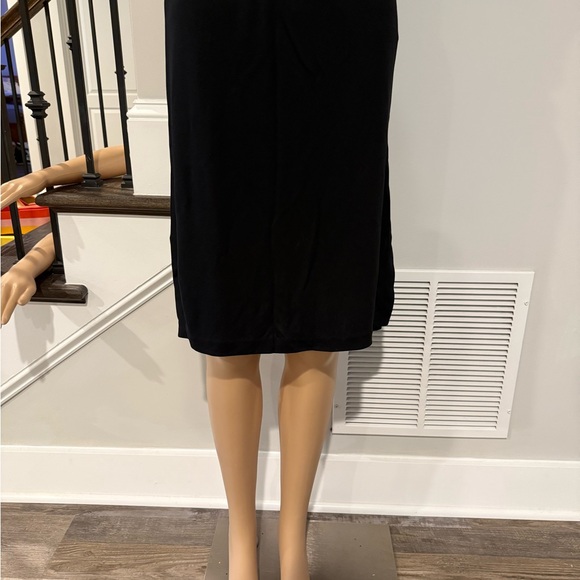 BCBGMaxAzria Black Stretch Midi Pencil Skirt with side slits - Picture 1 of 5